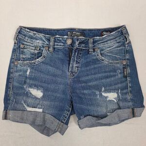 Silver Jeans Boyfriend Mid Shorts Womens W28